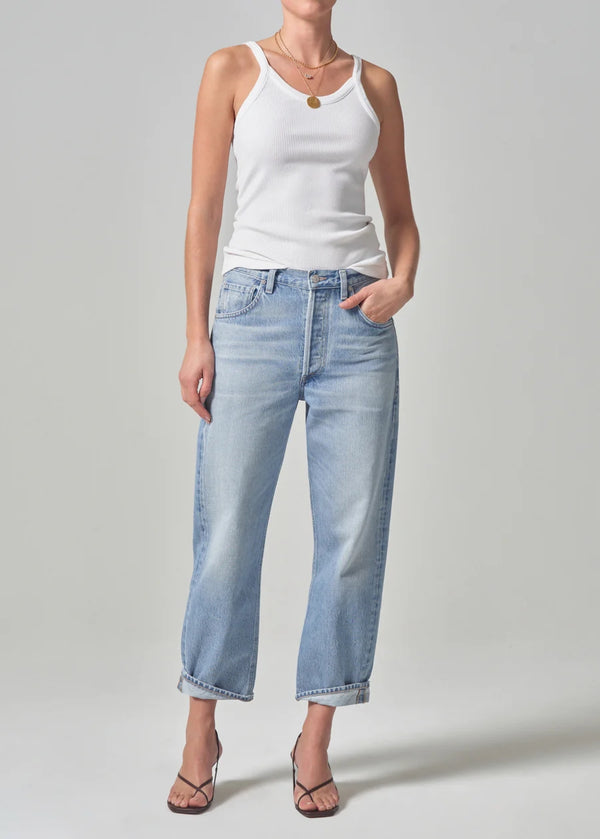 CITIZENS OF HUMANITY DAHLIA BOW LEG JEANS IN RIBBON