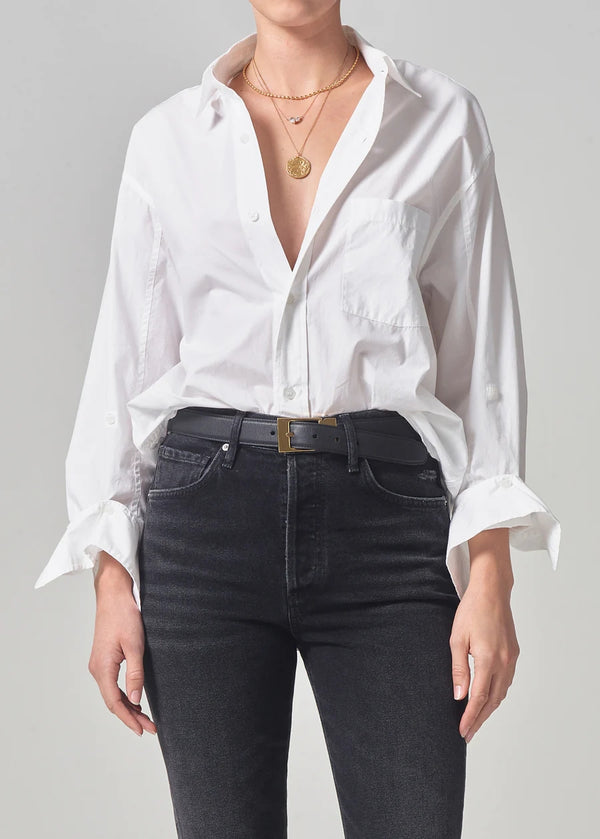 CITIZENS OF HUMANITY KAYLA SHIRT IN OPTIC WHITE