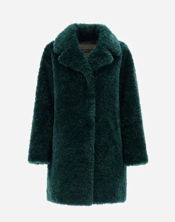 HERNO CURLY FAUX FUR COAT