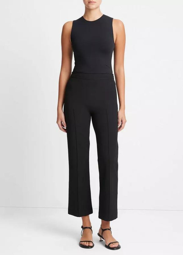 VINCE MID RISE PINTUCK CROP FLARE PANT