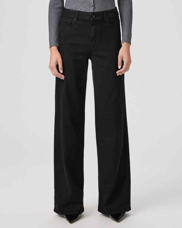 PAIGE DENIM ANESSA 33" WIDE LEG IN BLACK SHADOW