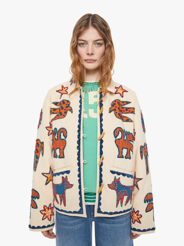 MOTHER JEANS THE LOOPHOLE COLLARED JACKET IN STARS IN MY EYES