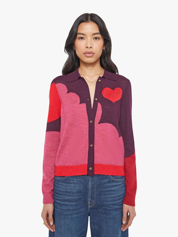 MOTHER JEANS THE RACQUET CARDIGAN IN POP ART
