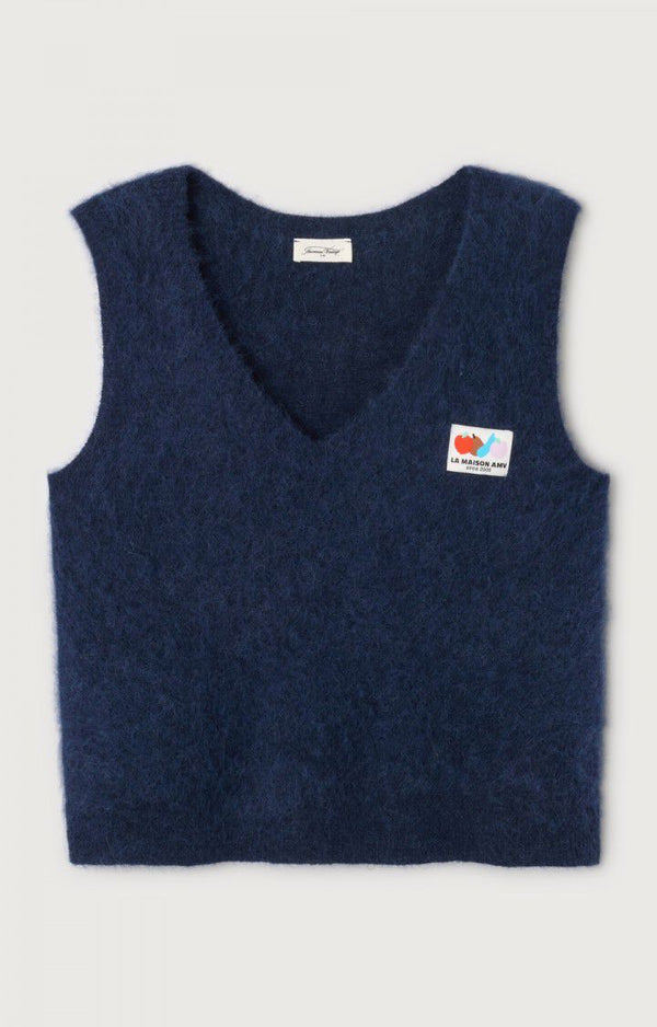AMERICAN VINTAGE NENYBAY NAVY SWEATER VEST