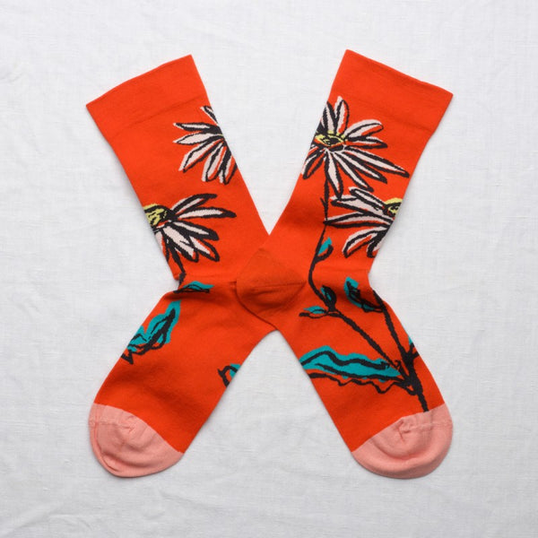 BONNE MAISON RED FLOWER SOCKS
