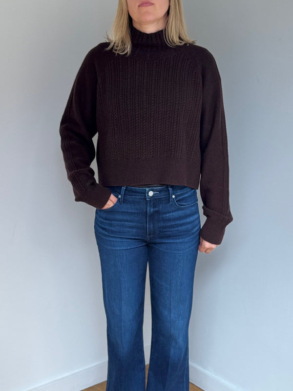 CASHCA CABLE CROPPED HIGH NECK JUMPER