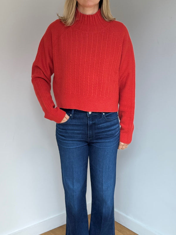 CASHCA CABLE CROPPED HIGH NECK JUMPER