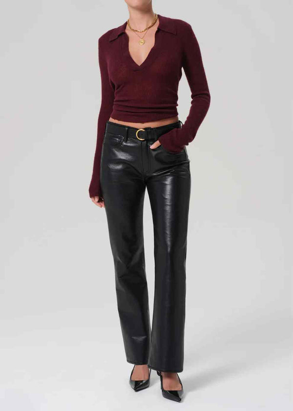 CITIZENS OF HUMANITY GENOVA LOW RISE BOOT LEATHER TROUSERS