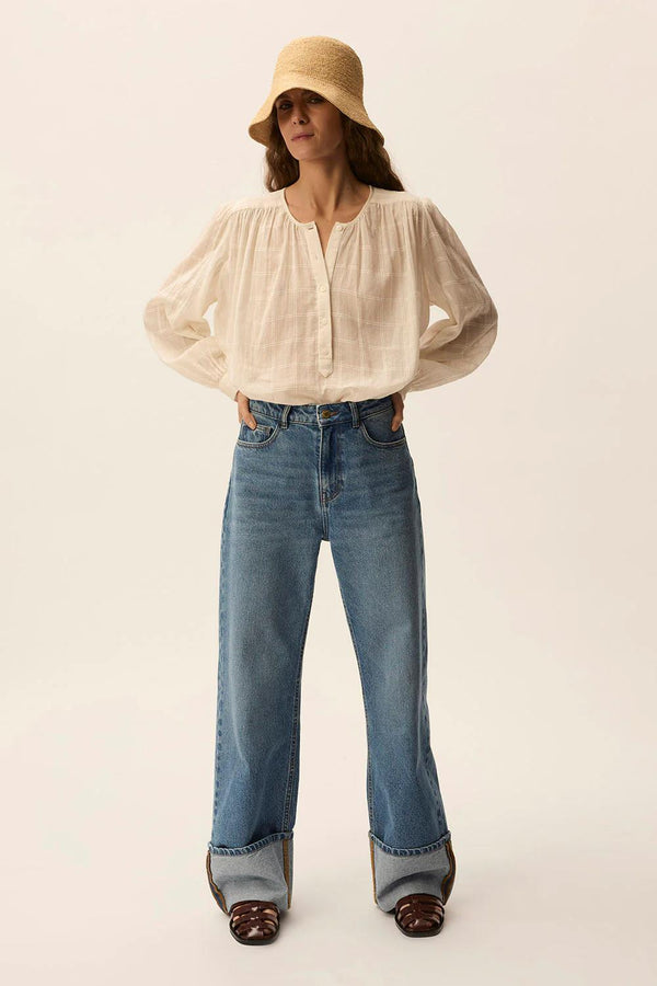 DES PETITS HAUTS TOLEDO CHECK BLOUSE