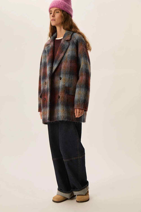 DES PETITS HAUTS YBIZA COUNTRY CHECK COAT