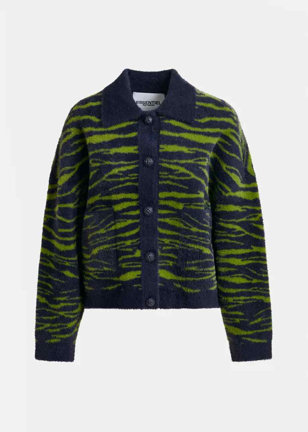 ESSENTIEL ANTWERP IGER TIGER PRINT CARDIGAN