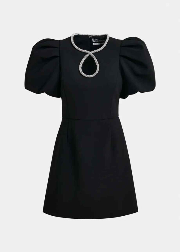 ESSENTIEL ANTWERP IJINGLE PUFF SLEEVE RHINESTONE MINI DRESS