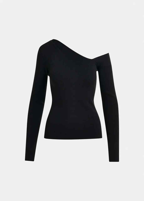 ESSENTIEL ANTWERP IMERIC ASYMMETRIC RIBBED SWEATER