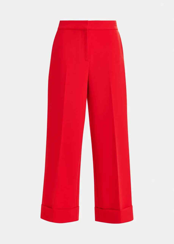 ESSENTIEL ANTWERP IMO RED CROPPED TROUSERS