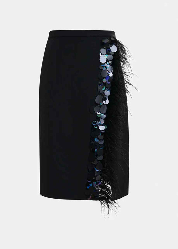 ESSENTIEL ANTWERP IVIL FEATHER EMBELLISHED SKIRT