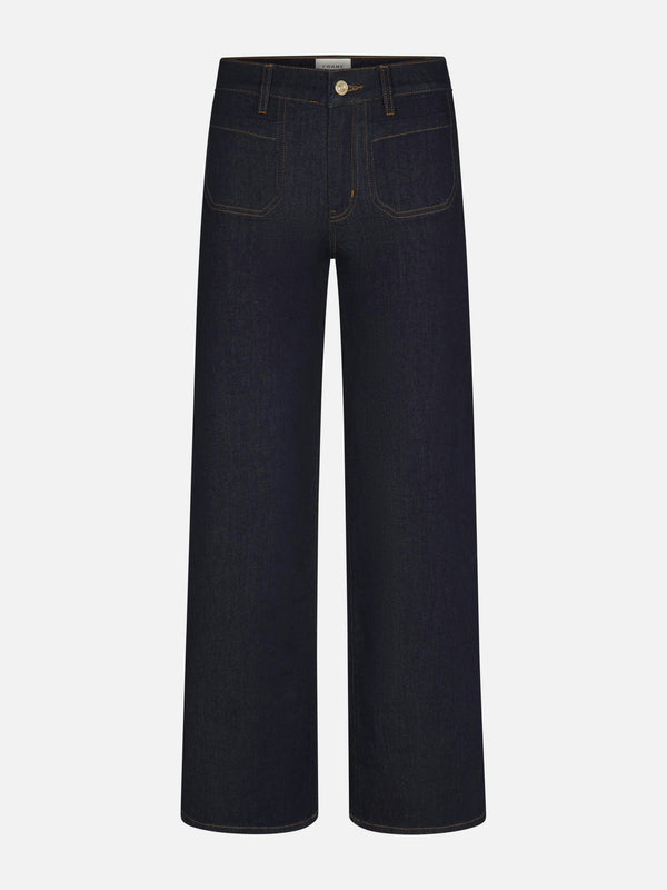 FRAME LE SLIM PALAZZO MODERNIST POCKET IN RINSE