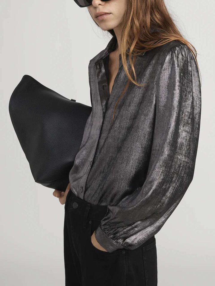 FRAME THE SHINY STAPLE BLOUSE
