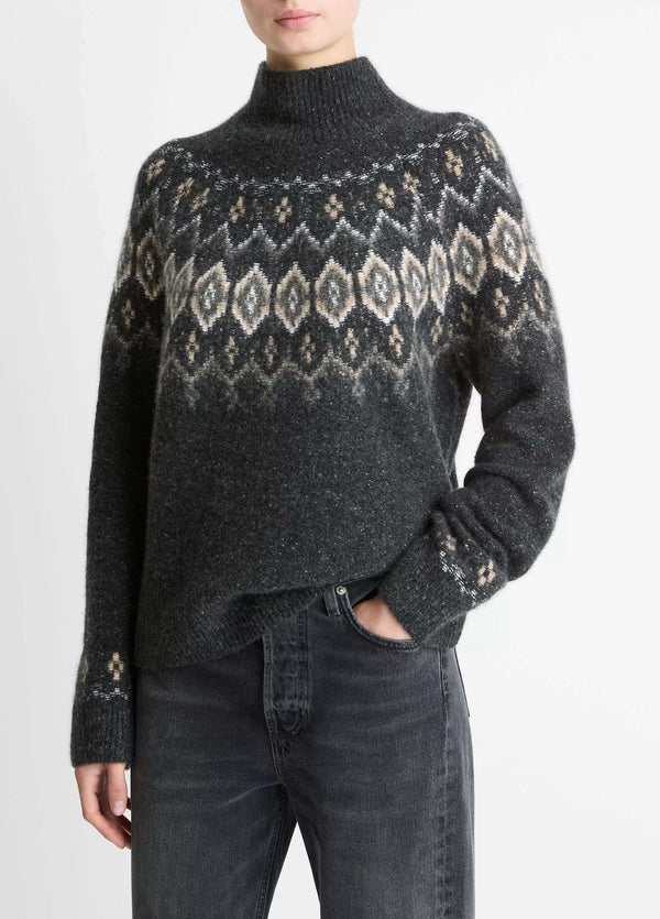 VINCE FAIRISLE DONEGAL TURTLENECK JUMPER