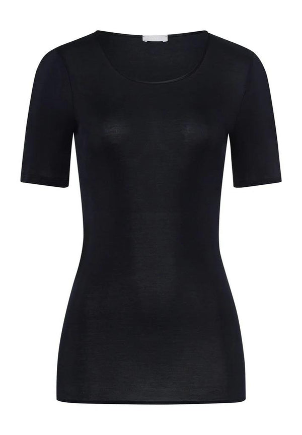 HANRO COTTON SEAMLESS SHORT SLEEVE TOP