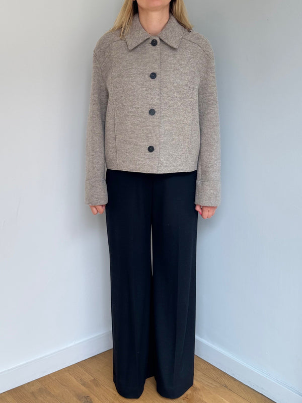 HARRIS WHARF CROPPED COACH BOILED WOOL JACKET