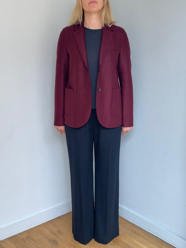 HARRIS WHARF STAND UP COLLAR WOOL BLAZER