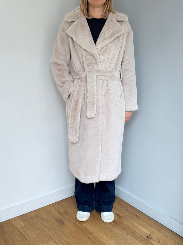 HERNO FAUX FUR TIE COAT