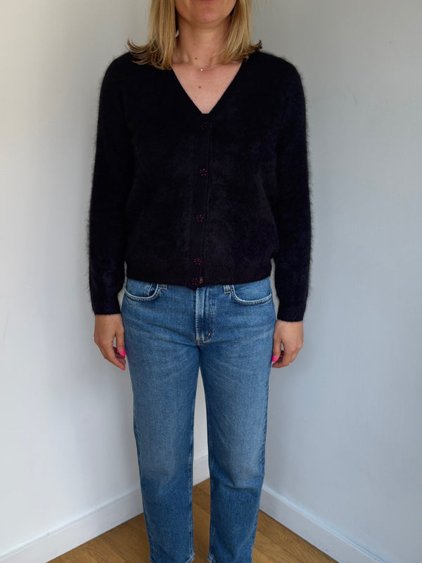 JUMPER 1234 BRUSHED POPPER CARDIGAN