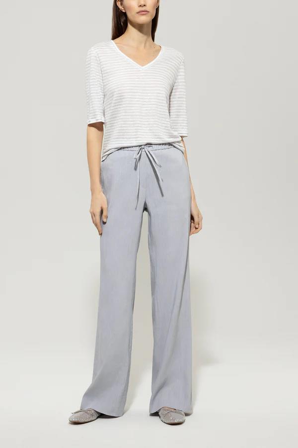 LUISA CERANO LINEN STRIPED T-SHIRT