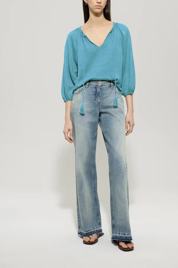 LUISA CERANO LINEN TUNIC SWEATER