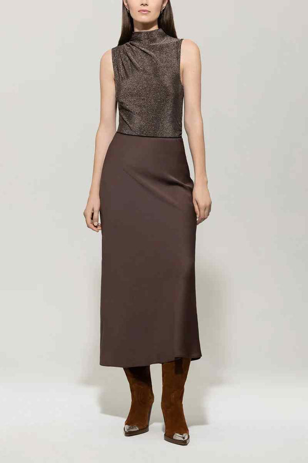 LUISA CERANO METALLIC TURTLENECK TOP