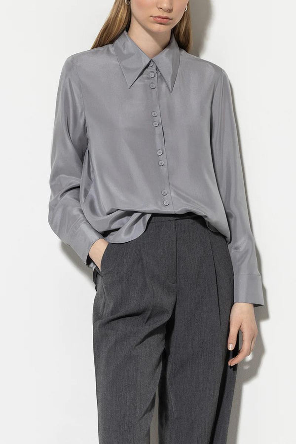LUISA CERANO SILK BUTTON DETAIL SHIRT