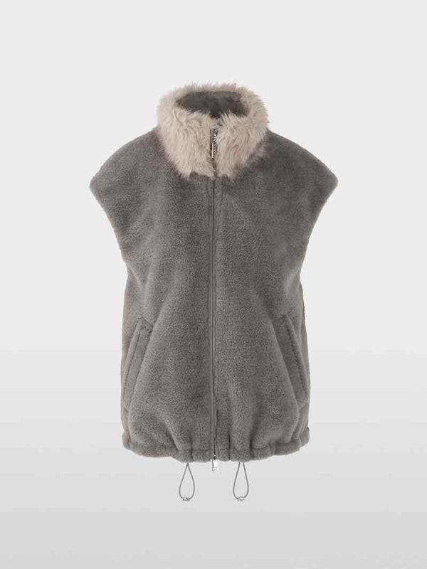 MARC CAIN FAUX FUR COLLARED GILET