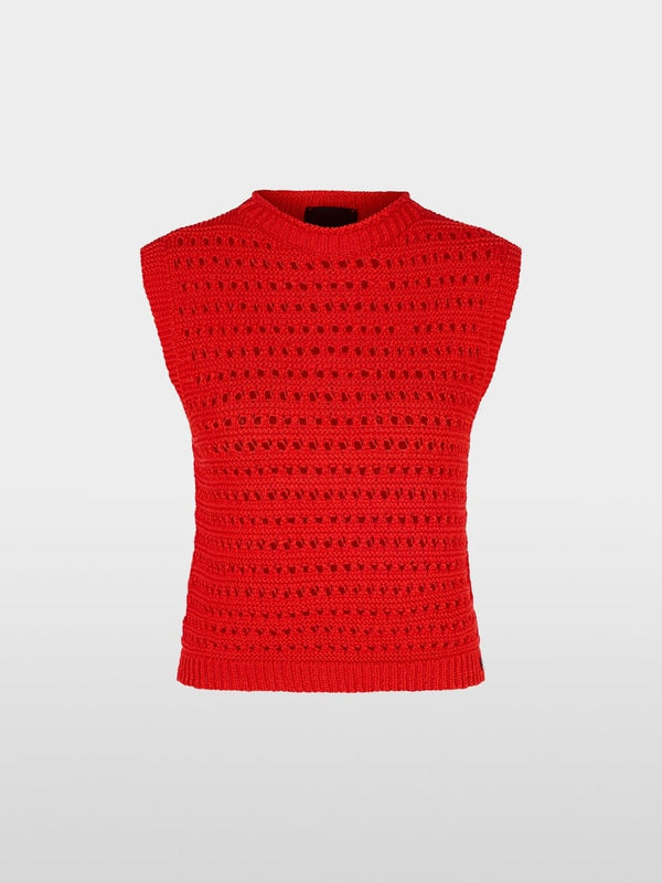 MARC CAIN RED COTTON TANK TOP