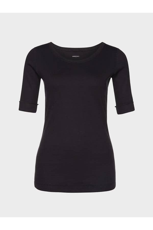 MARC CAIN ROUND-COLLAR SHIRT WITH SHORT SLEEVES