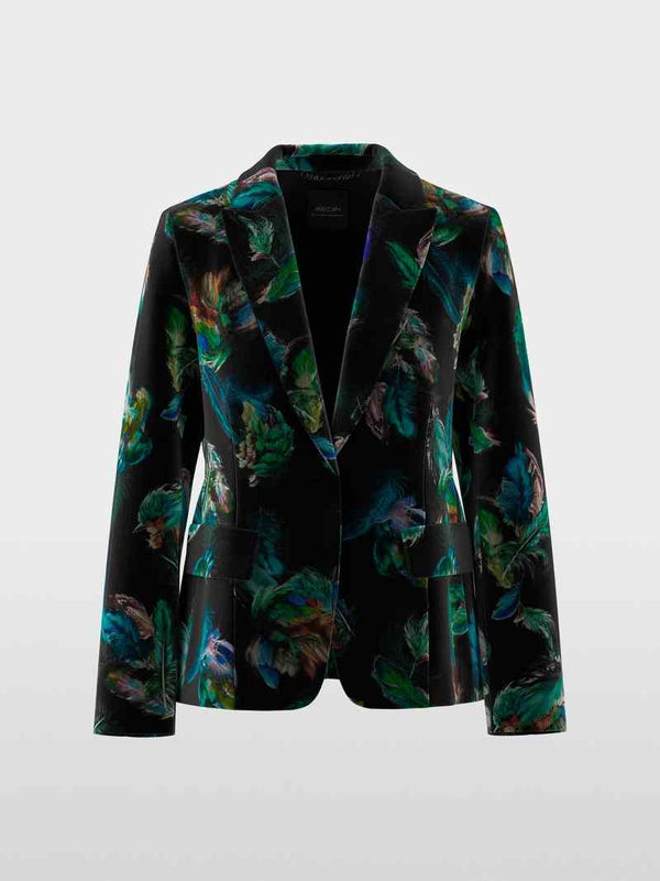 MARC CAIN VELVET FEATHER PRINT BLAZER