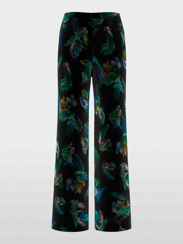 MARC CAIN VELVET FEATHER PRINT TROUSERS