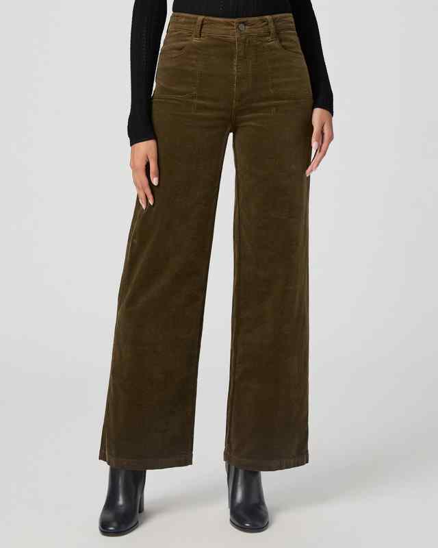 PAIGE DENIM ANESSA BRUSHED OLIVE CORDS