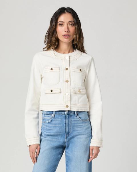 PAIGE DENIM KIYA JACKET IN TOASTED ECRU