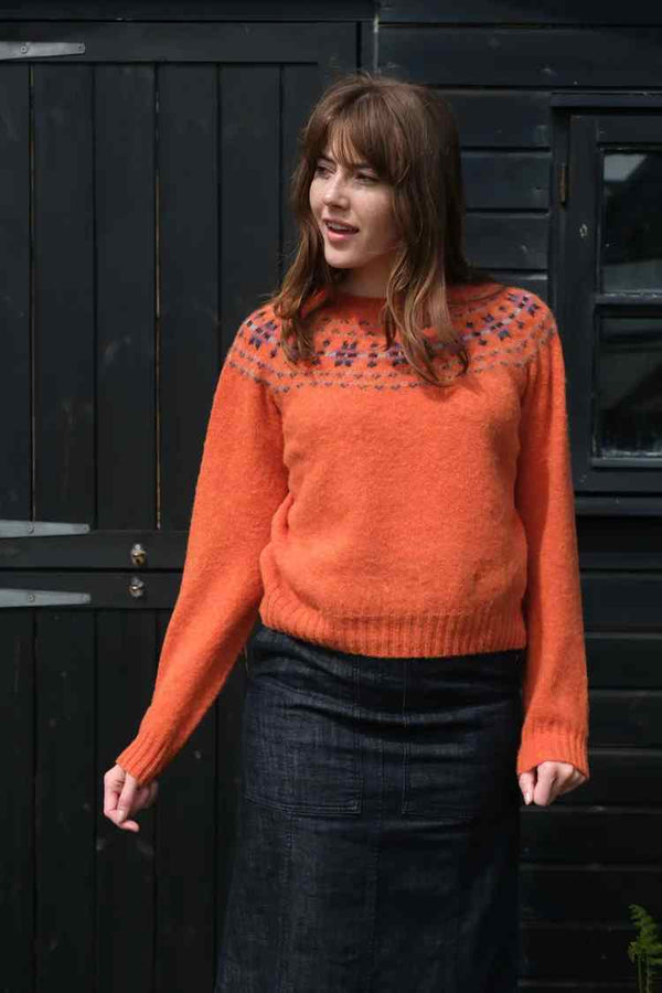 QUINTON AND CHADWICK SHAGGY FAIRISLE YOKE JUMPER