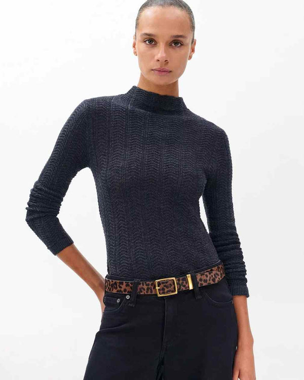 RAG & BONE LEOPARD BOYFRIEND BELT