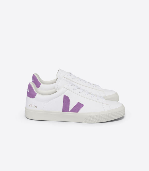 VEJA CAMPO CHROMEFREE LEATHER WHITE MULBERRY TRAINER