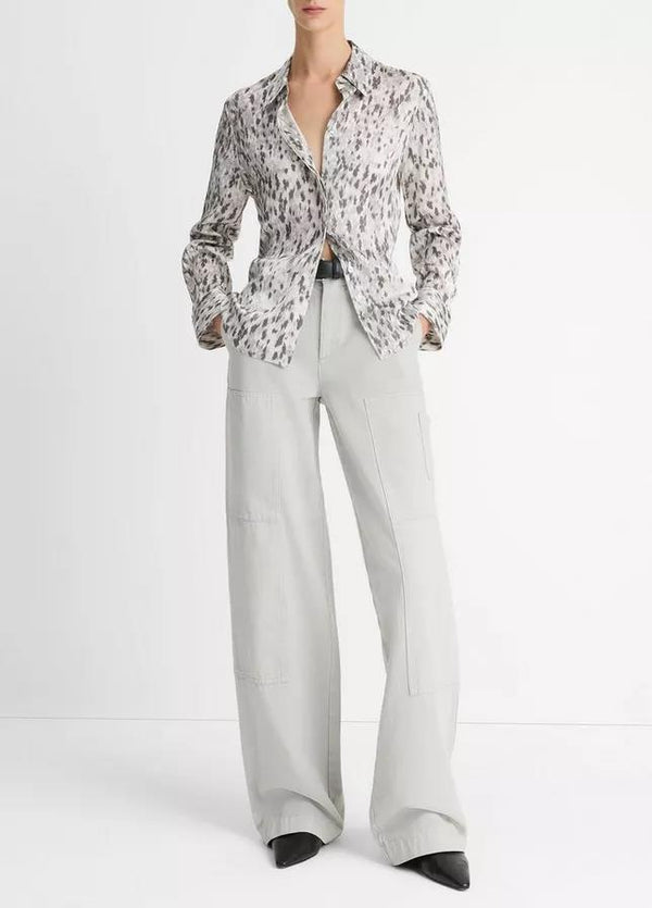 VINCE ABSTRACT ONYX SLIM FIT SHIRT