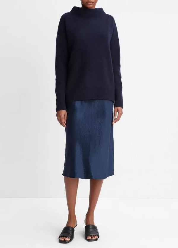 VINCE BOILED CASHMERE FUNNEL NECK JUMPER