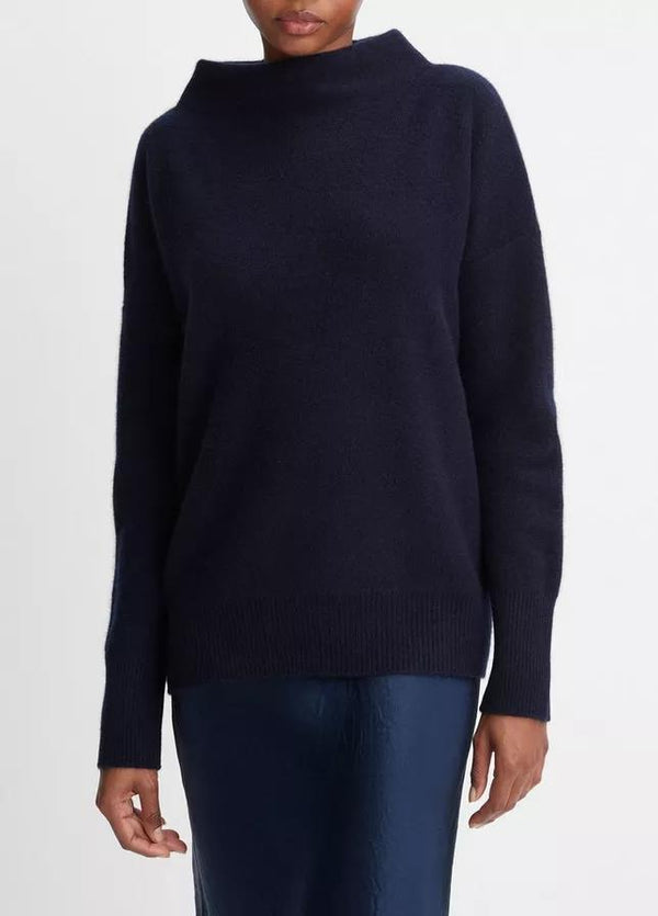 VINCE BOILED CASHMERE FUNNEL NECK JUMPER