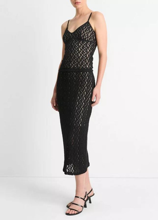 VINCE LACE MIDI SKIRT