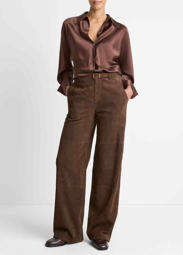 VINCE LONG SLEEVE BIAS BLOUSE