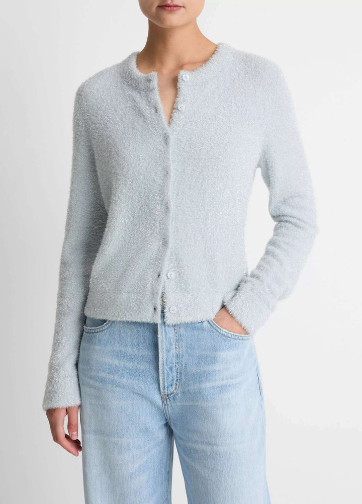 VINCE METALLIC EYELASH CARDIGAN