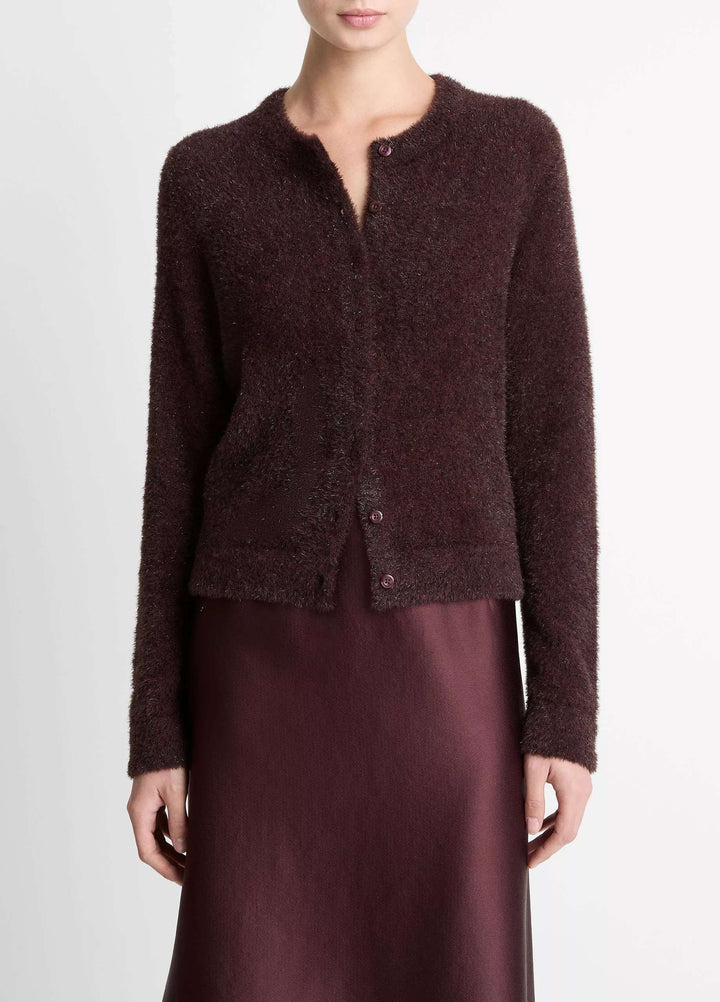 VINCE METALLIC EYELASH CARDIGAN
