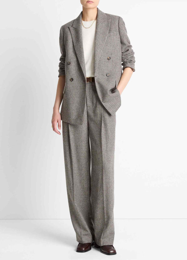 VINCE PLAID DOUBLE BREASTED BLAZER
