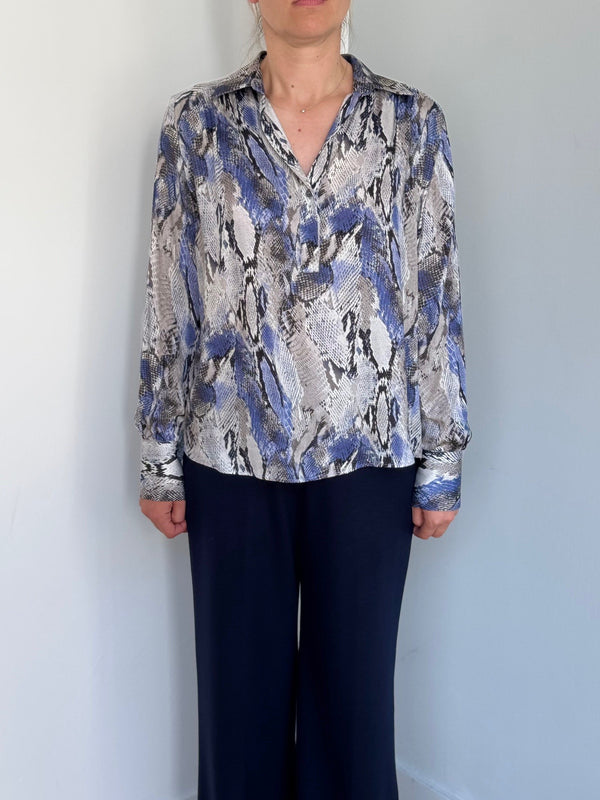 ZANETTI 1965 SNAKE PRINT SHIRT
